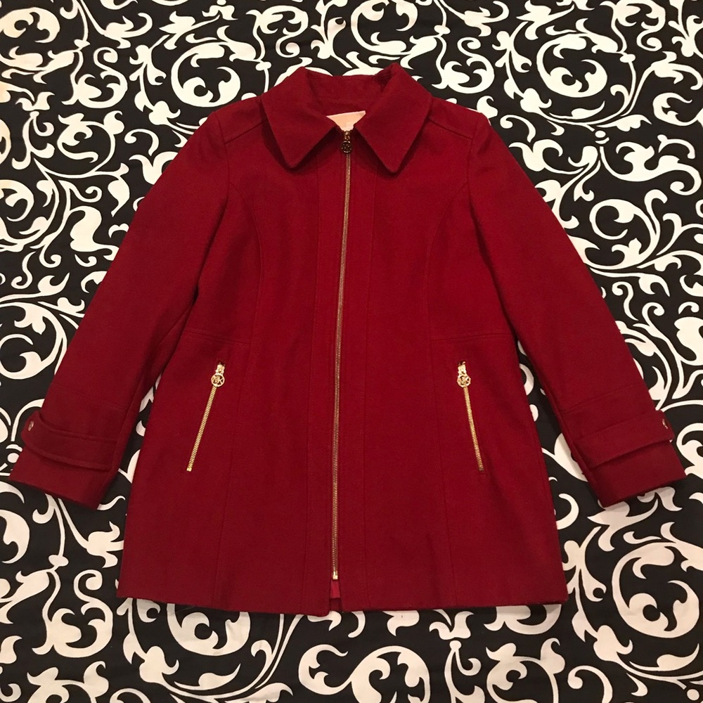Michael Kors red wool coat